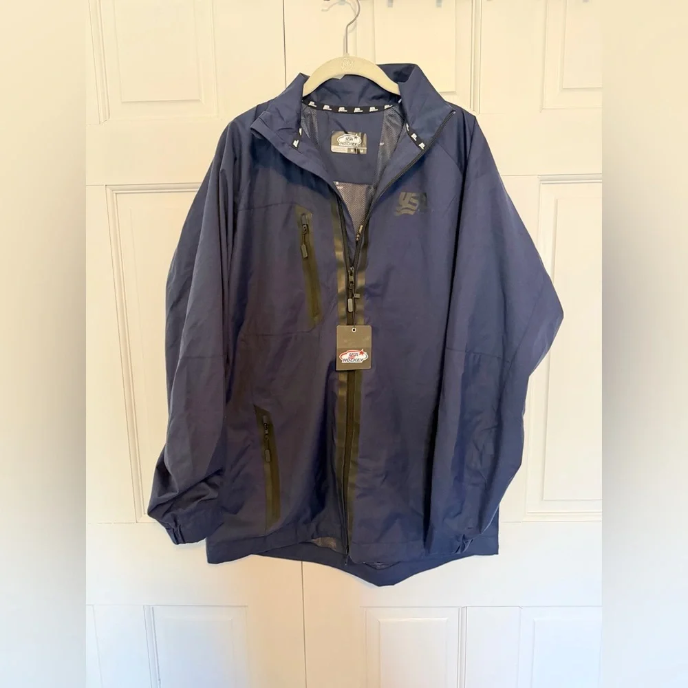 USA Hockey Rink Jacket Men’s Medium Navy Blue NWT